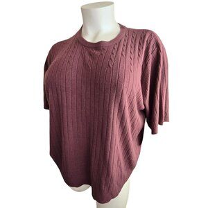 Sag Harbor Woman 3X Acrylic Cable Knit Sweater In Jarwine Color NWT JJ4034